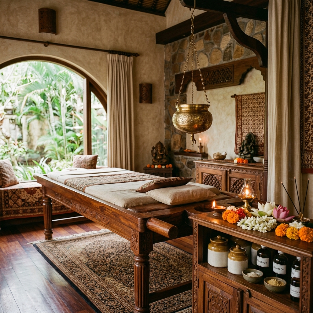 Private Panchakarma treatment suite